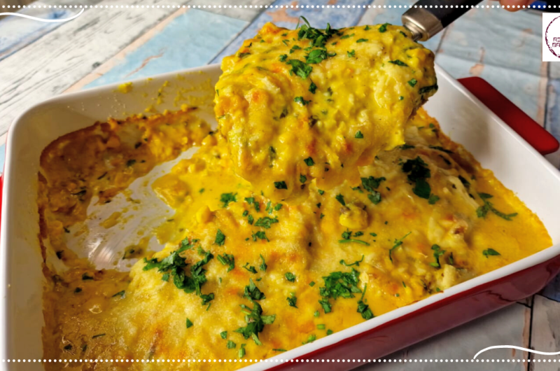 Frango com creme de milho gratinado