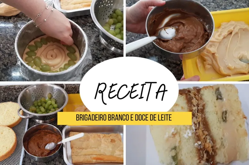 Recheio de Brigadeiro Branco e Doce de Leite