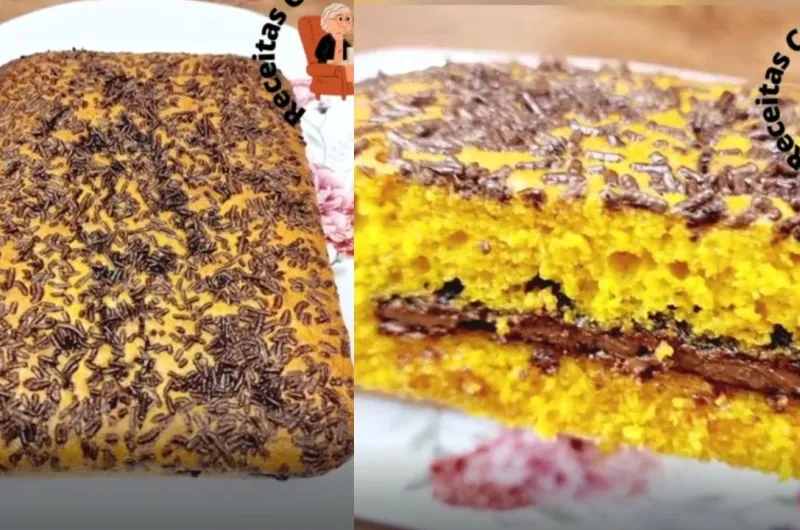 Bolo de Cenoura que já sai Recheado
