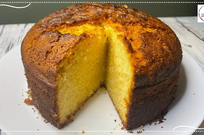 Bolo de Fubá com Creme de Leite
