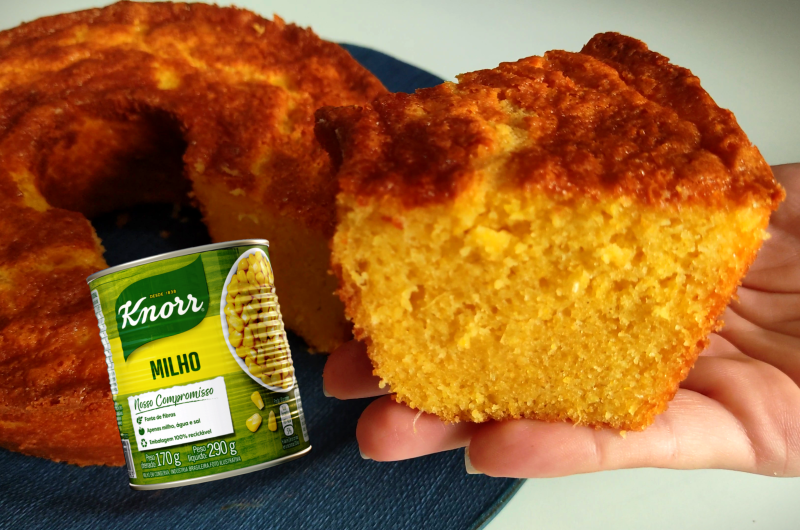 Bolo de milho com milho de latinha
