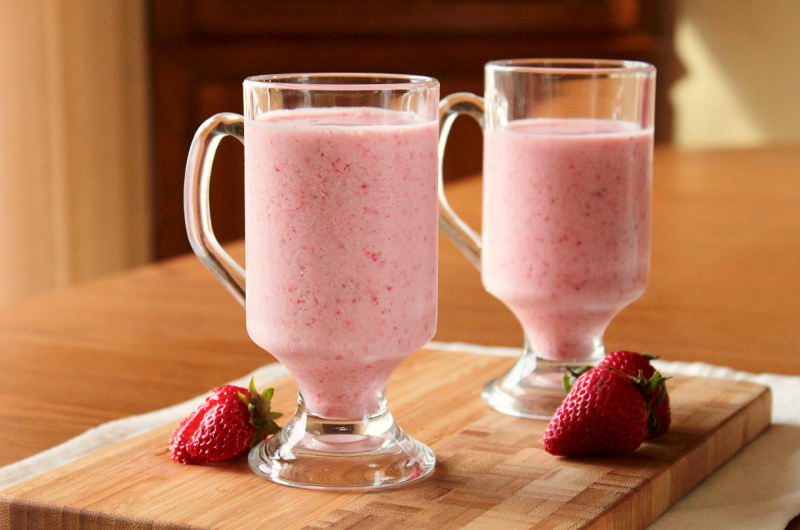 Vitamina de Morango ao Leite