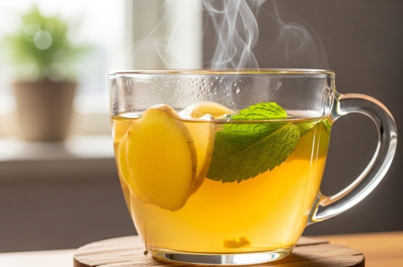 CHÁ DE ABACAXI COM GENGIBRE E HORTELÃ